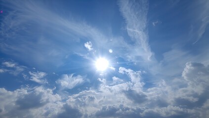Cloud formations against a backdrop of blue sky on an overcast day