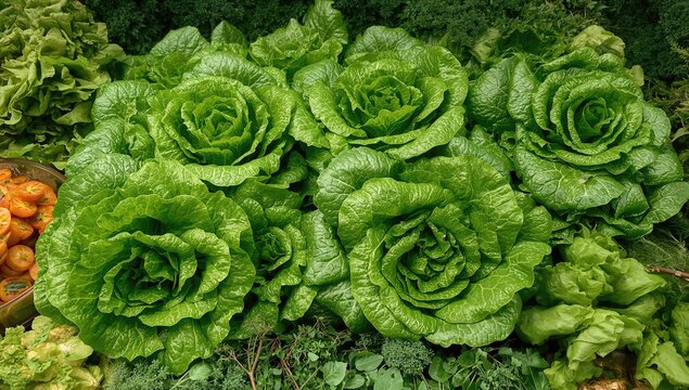 Fresh green lettuce at the salad station - Powered by Adobe