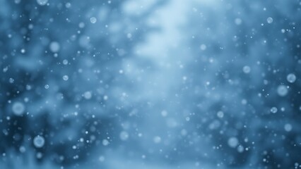 Gentle snowfall in soft illumination, evoking quiet winter mood.