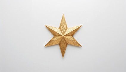 Obraz premium A shiny gold star for Christmas on a plain white backdrop