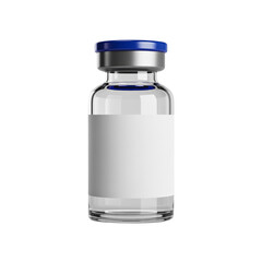 Clear glass vial with blank label for medicine or scientific research transparent PNG