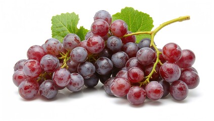 Fototapeta premium Cluster of grapes on a plain white backdrop