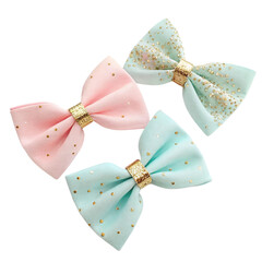 pink and blue bow isolated on white