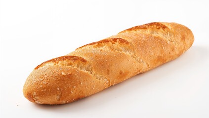 French bread loaf isolated on a white backdrop