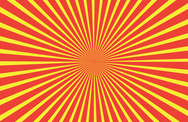 Vibrant radial burst of yellow rays emanating from a fiery orange center with subtle geometric patterns