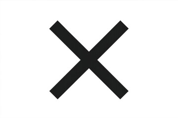 Obraz premium Black cross mark close symbol on transparent background