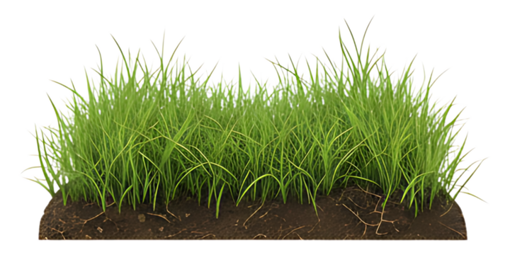 Fresh green grass isolated on a white background for spring and summer nature concepts