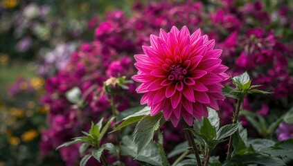 Fototapeta premium Vibrant magenta dahlia blossom