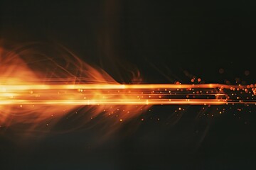 Light streak over dark background. Abstract design element or visual backdrop