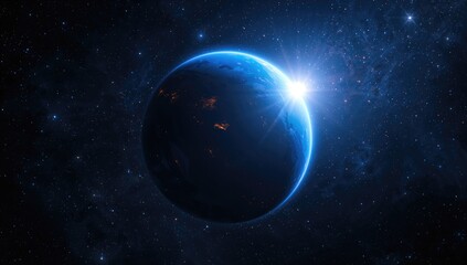 Fototapeta premium Stunning celestial view featuring a planet amidst shining stars