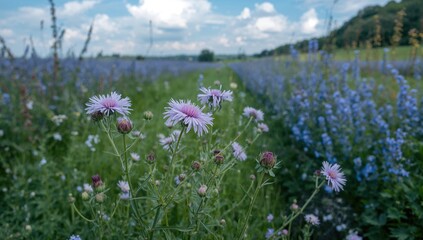 Obraz premium Stunning purple and violet aster blossoms