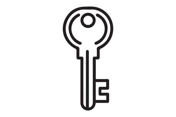 room key icon. Thin linear style design. one line Icon drawing with white background