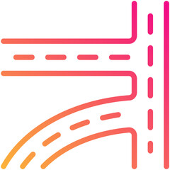 road gradient line icon