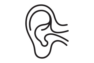 cartilage icon. Thin linear style design. one line Icon drawing with white background