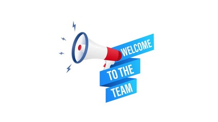 Welcome to the team animation on white and green screen background - Powered by Adobe