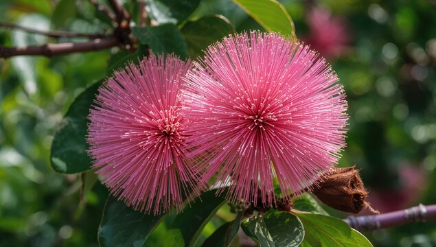 Albizia julibrissin blossom, commonly called pink silk or mimosa tree, a leafy tree famous for its delicate pink blooms, also known as Lankaran acacia or bastard tamarind, cultural significance