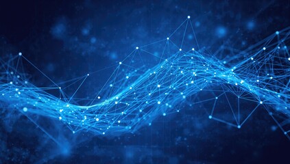 Digital abstract backdrop featuring big data visualization and network connections in a scientific context.