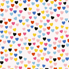 Colorful cute heart seamless pattern background
