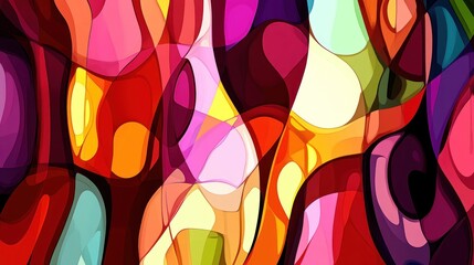 Fluid organic shapes abstract art bright color palette dynamic composition modern design wallpaper background