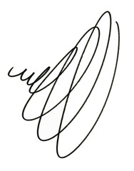 Close up of a black pencil and felt-tip pen stroke for design on white paper background 