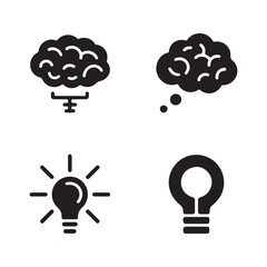 Obraz premium Innovation Mindset Teamwork Solid Icons Set