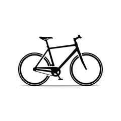 Fototapeta premium Classic City Bike Commuter Silhouette Vector Illustration