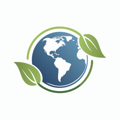 Eco-conscious global harmony depiction with leafy embellishments, symbolizing nature