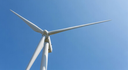 Wind Turbine Against Clear Blue Sky
