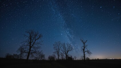 Starry Sky Over Summer Night Before Dawn