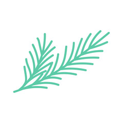 A green leaf with a white background. The leaf is drawn in a stylized way, with a lot of detail and a sense of movement. Scene is calm and serene, with the leaf representing nature