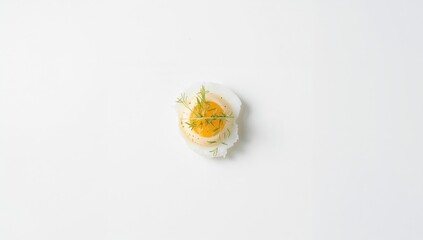 White background with an egg decoration