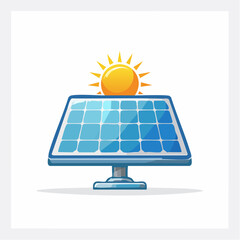 Illustration of a Solar Panel Harvesting Sunlight for Clean Energy Production
