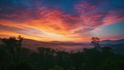 Gorgeous hues of the evening sky during summer