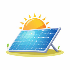 Illustration of a Solar Panel Harvesting Sunlight for Sustainable Energy Production