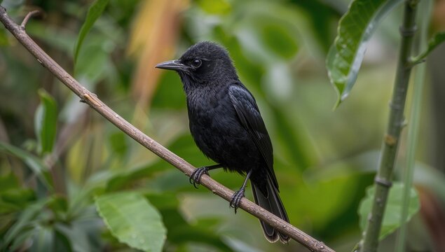 Drongo bird perched on a twig