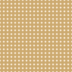 Seamless vector pattern with cream polka dots on a tan background. Great for print, packaging, and minimal design projects.