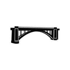 Arch Concrete Bridge Structure Vector Illustration