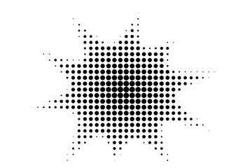 Black halftone starburst pattern