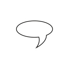 Modern speech bubble icon for communication apps, simple outline element for chat interface design, conversation symbol for social media content