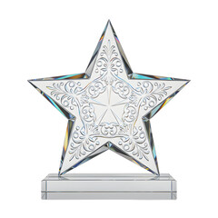 Elegant Engraved Crystal Star Award Representing Achievement and Excellence