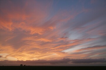 Intense dawn horizon