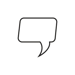 Modern speech bubble icon for communication apps, simple outline element for chat interface design, conversation symbol for social media content