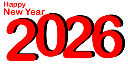Happy New Year 2026 typography text