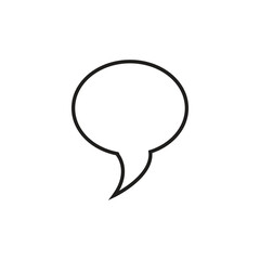 Modern speech bubble icon for communication apps, simple outline element for chat interface design, conversation symbol for social media content