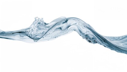 Transparent water ripple on a plain white backdrop