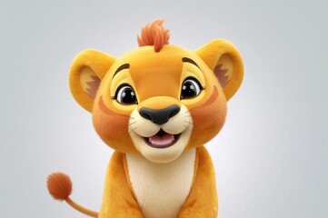 Fototapeta premium Illustration of an adorable lion cartoon mascot character