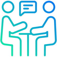 conversation gradient line icon