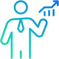 businessman gradient line icon