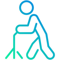 old man gradient line icon