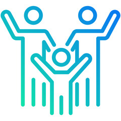 family gradient line icon